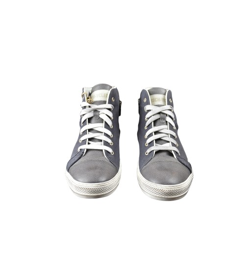 Handmade sneakers black and grey leather